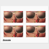 Achtste pop mode rechthoekige sticker (Vel)