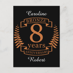 Achtste trouwdag in Bronze 8 jaar Briefkaart