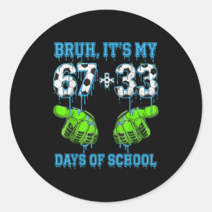 Achttien 67 33 Dagen School Voetbal Jongens Kids Ronde Sticker