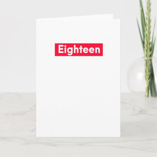 Achttien jaar oude grappige 18e verjaardag kaart (Voorkant)