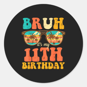 Achttien Mijn 11e Verjaardag Singles 11 Verjaardag Ronde Sticker