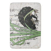 Achttiende eeuw Japanse Botanische Kikker Toad Badmat (Voorkant Verticaal)