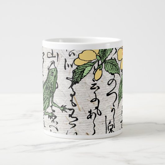 Achttiende eeuw Japanse Botanische Kikker Toad Extra Grote Beker (Voorkant)