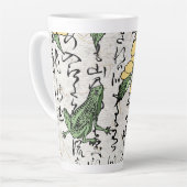 Achttiende eeuw Japanse Botanische Kikker Toad Latte Mok (Linkerhoek)