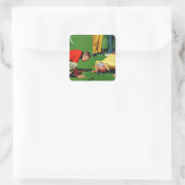 achttiende gat vierkante sticker (Tas)