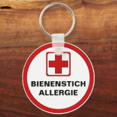 Achtung - Bienenstich Allergie Sleutelhanger (Voorkant)