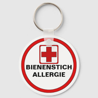 Achtung - Bienenstich Allergie Sleutelhanger