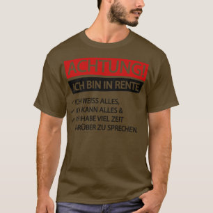 Achtung ich bin in rente zwart t-shirt