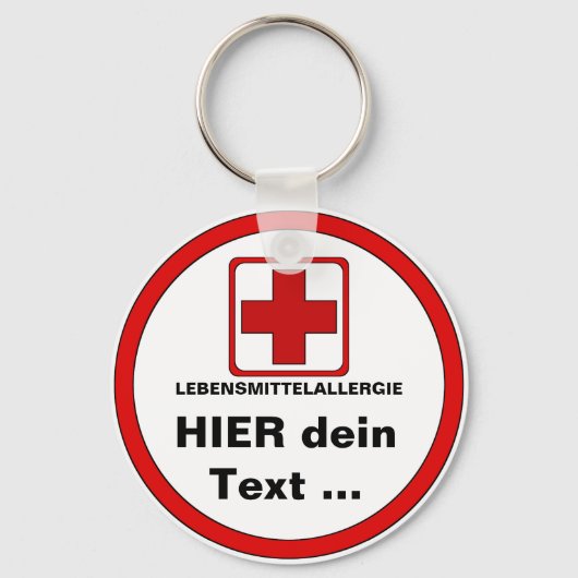 Achtung - Lebensmittel Allergie Sleutelhanger (Voorkant)