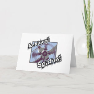 Achtung Spitfire Greetings Card Kaart