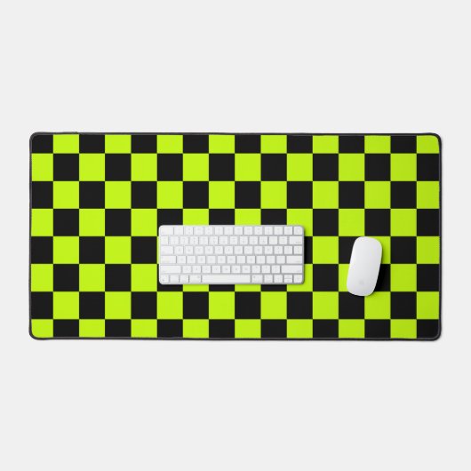 Acid green black checkerboard pattern (Clavier et souris)