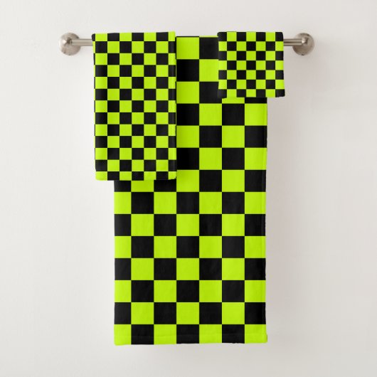 Acid green black checkerboard pattern (En situation)