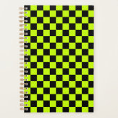 Acid green black checkerboard pattern (Devant)