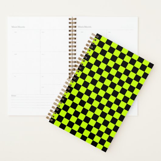 Acid green black checkerboard pattern (Devant avec enveloppe)