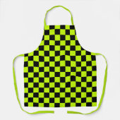 Acid green black checkerboard pattern schort (Voorkant)
