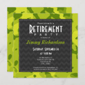 Acid Green Camo ; Invitation de la fête de retrait (Devant / Derrière)