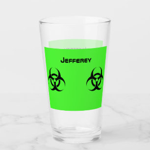 Acid Green Gift Biohazard Personaliseer naambier Glas