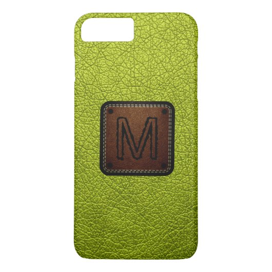 Acid green lether look Monogram Case-Mate iPhone Case (Achterkant)