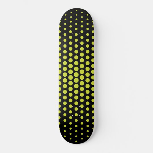 Acid Green Stippen Modern Black Skateboard (Voorkant)