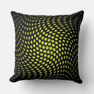 Acid Green Twist Polka Dots Pattern Kussen