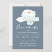 Acier Bleu Rose Mariage Invitation moderne (Recto)