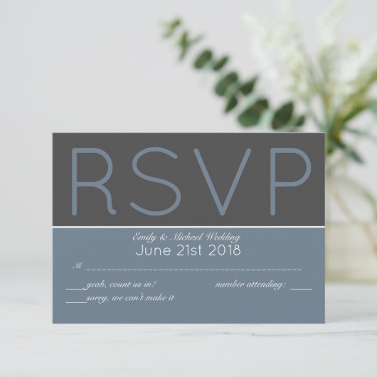 Acier bleu RSVP Moderne avec sélections de menu (Debout devant)