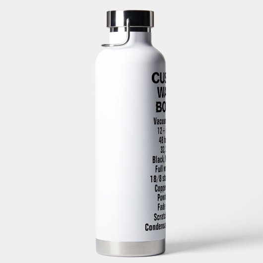 Acier isolé et bouteille de cuivre 32oz BLANC (Droite)