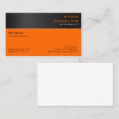 Acier noir moderne et Carte de visite orange (Devant / Derrière)