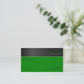 Acier noir moderne et Carte de visite vert foncé (Debout devant)