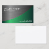 Acier noir vert inoxydable courbé, Carte de visite (Devant / Derrière)