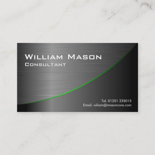 Acier vert noir courbé, Carte de visite (Devant)