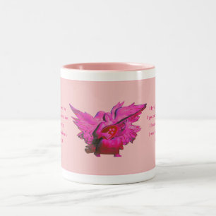 ACIM Gift Mok, Spiritueel Citaat, Roze Angel Thema Tweekleurige Koffiemok