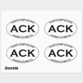 ACK - Nantucket Island, Massachusetts Ovale Sticker (Vel)