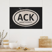  ACK Nantucket MA Beach Label Poster (Keuken)