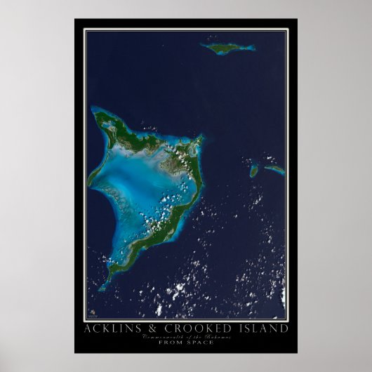 Acklins en gekweekte eilandbahama's van de ruimtek poster (Voorkant)