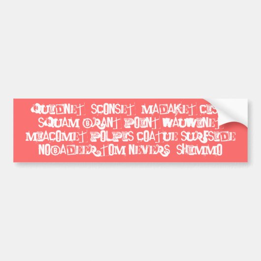 ACKnoKnowledge Nantucket Places Bumpersticker (Voorkant)