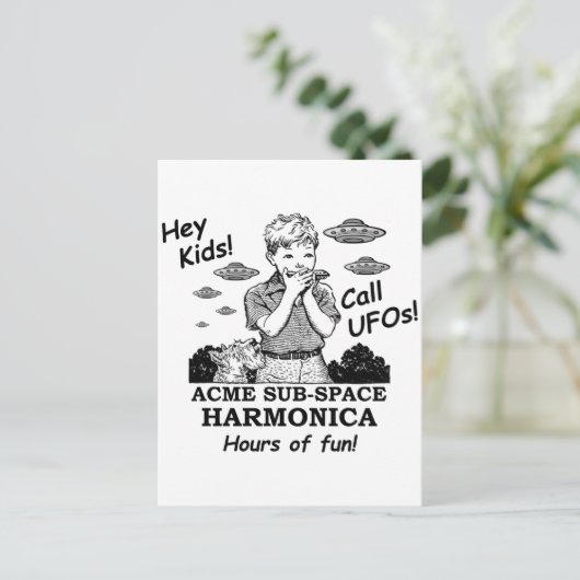 Acme Sub-Space Harmonica (roept UFO's) Briefkaart (Staand voorkant)