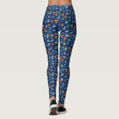 ACMT Poison coloré Motif Leggings bleu foncé (Dos)