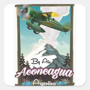 Aconcagua — Argentijnse  gedrukte posters. Vierkante Sticker