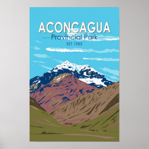Aconcagua provinciaal park Argentinië Reizen Vinta Poster