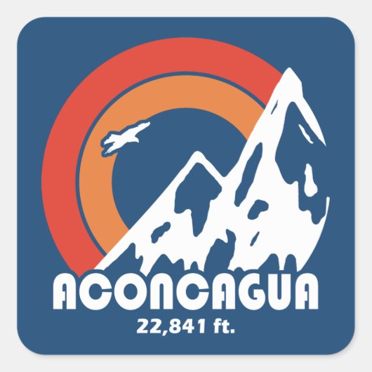 Aconcagua Sun Eagle Vierkante Sticker (Voorkant)
