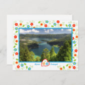 Açores Island - De lagune van de Sete Cidades Briefkaart (Voorkant / Achterkant)