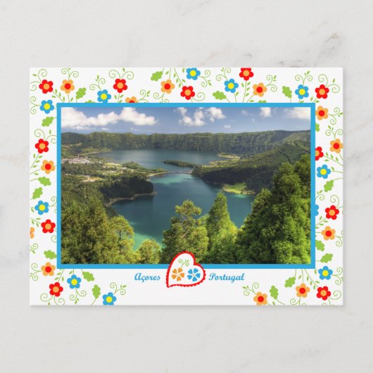 Açores Island - De lagune van de Sete Cidades Briefkaart (Voorkant)