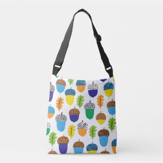 Acorn Autumn: bladpatroon. Crossbody Tas