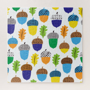 Acorn Autumn: bladpatroon. Legpuzzel