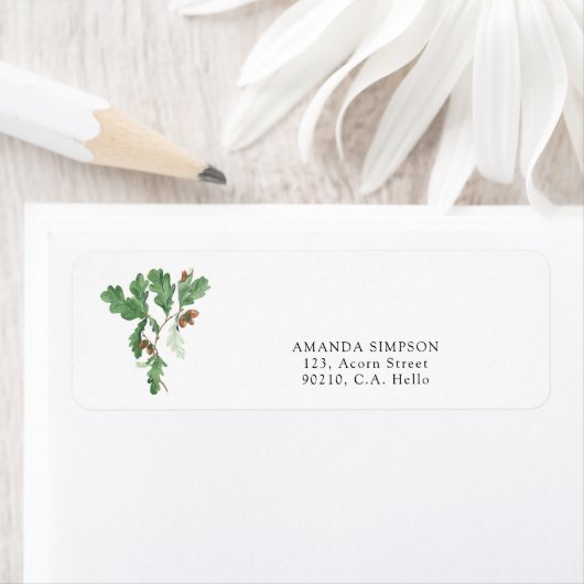 Acorn Branch Retouradreslabel Etiket (Insitu)