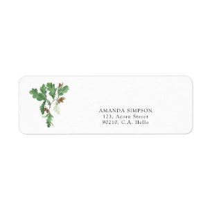 Acorn Branch Retouradreslabel Etiket