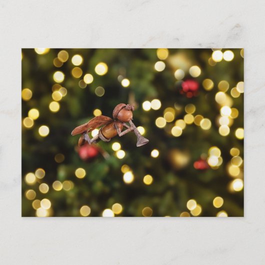 Acorn elf als een kerst engel - Kerstmis Briefkaart (Voorkant)