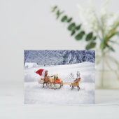 Acorn Elf brengt cadeaus als de Kerstman Briefkaart (Staand voorkant)