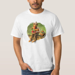 Acorn elf eet aardbeien in het bos t-shirt